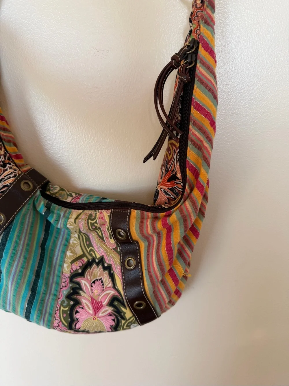 RELIC Patchwork Printed Sling Hobo Bag